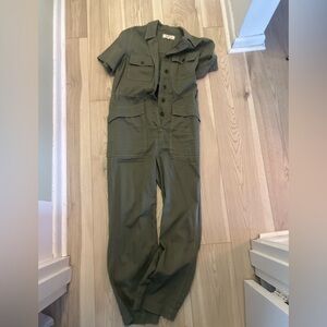 Madewell green Button-Up Jumpsuit